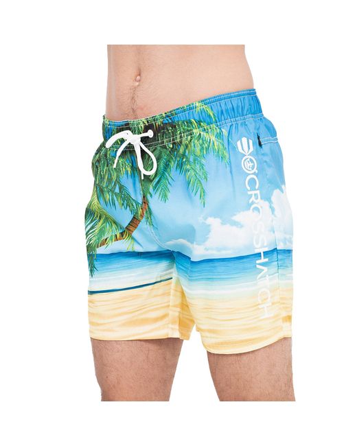 Crosshatch Blue Dream Beach Swim Shorts for men