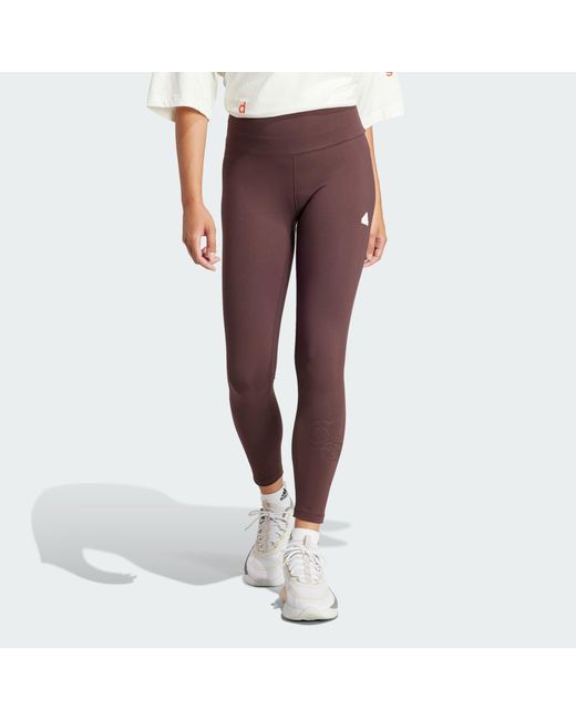 Adidas Purple High-Waisted Print Leggings