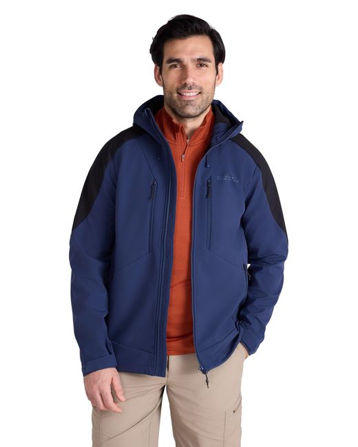 Mountain Warehouse Blue 'Radius' Softshell Jacket With Chin Guard Water Resistant Coat for men