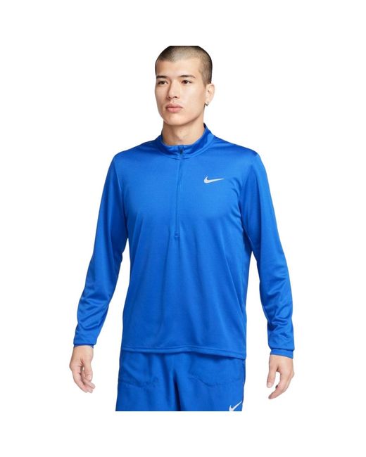 Nike Blue 1/4 Zip Royal Running Top for men