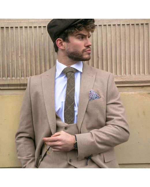 TruClothing Gray Tweed 3 Piece Formal Wedding Suit for men