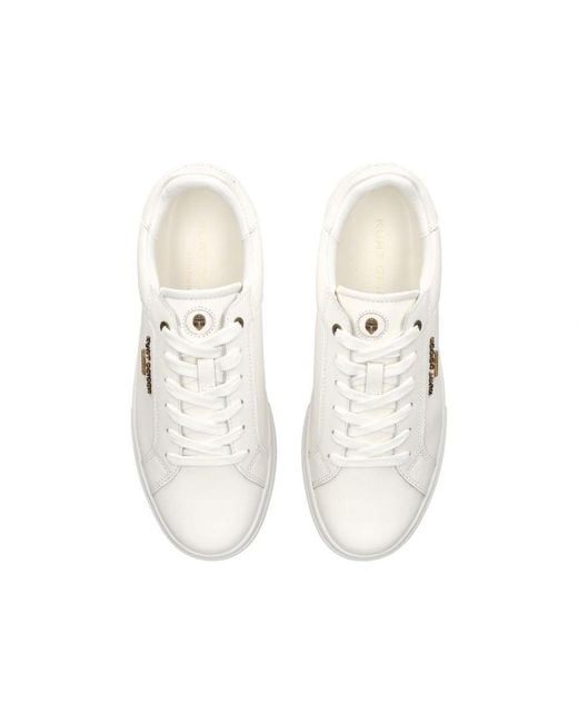 Kurt Geiger White Leather Kgl Greenwich Cupsole Sneakers