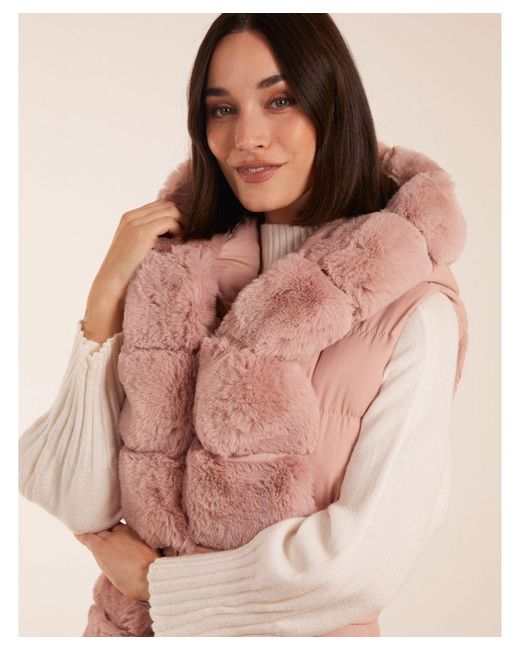 Blue Vanilla Pink Vanilla Faux Fur Detail Gilet