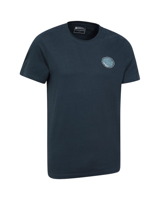 Mountain Warehouse Black 'Keswick Tree Ring' Cotton T-Shirt Lightweight Breathable Graphic Print Top for men
