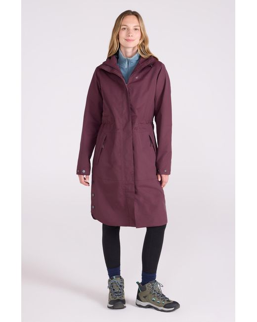 Mountain Warehouse Purple 'Hannah' Mac Jacket Waterproof Breathable Stylish Hooded Coat Polyamide