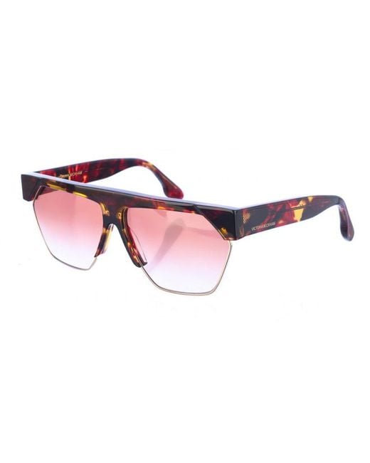 Victoria Beckham Pink Acetate Sunglasses With Rectangular Shape Vb622S