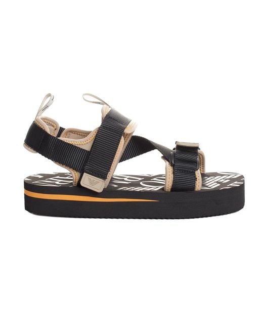 Emporio Armani Black X4P113 Platform Sandals for men