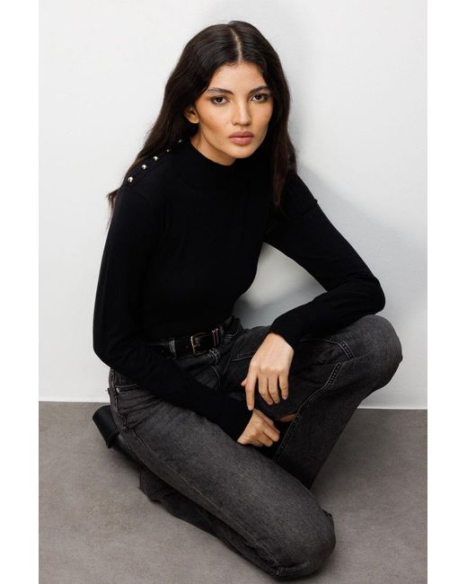 MixRay Black Turtleneck Strickpullover