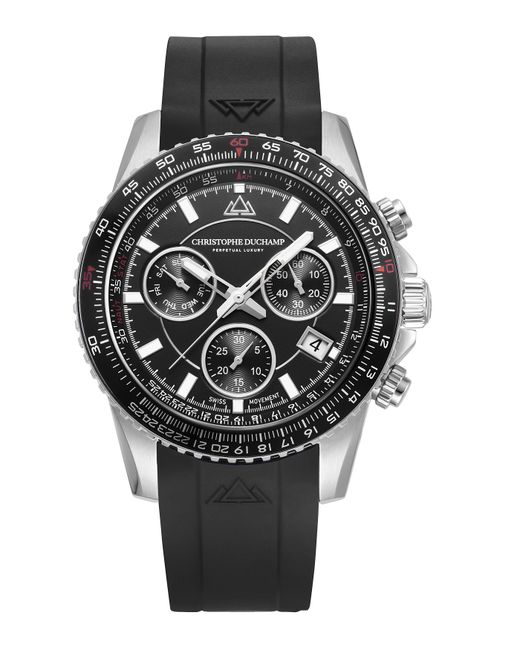 Christophe Duchamp Black Dial Navitimer Chronograph Velocite V2 Watch 44Mm for men