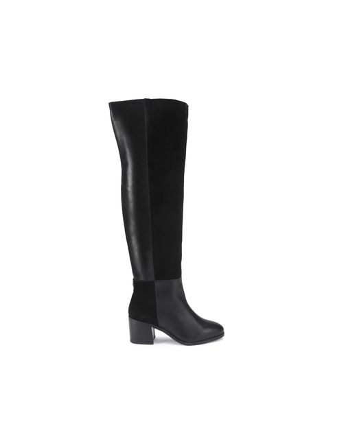 Kurt Geiger Black Suede Kgl Block Heel Knee Boots