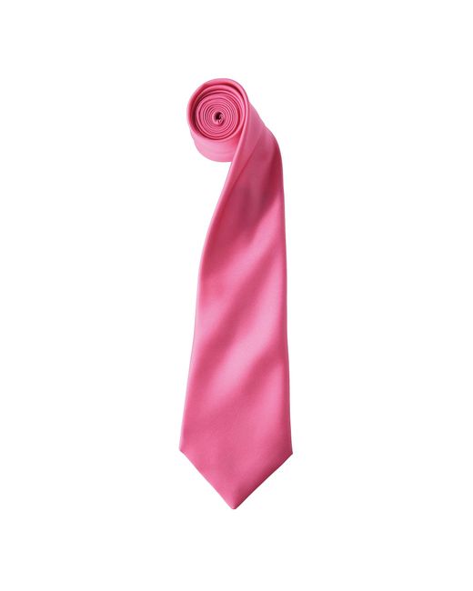 PREMIER Pink Plain Satin Tie (Narrow Blade) for men