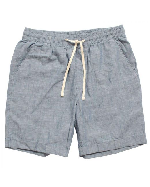 Nautica Blue Textured Cotton Boardwalk Shorts for men
