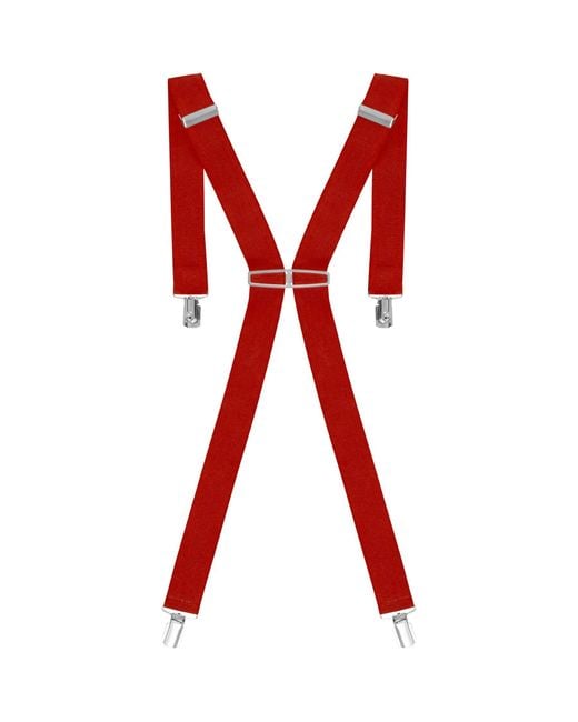 Enzo Red Elasticated Braces for men