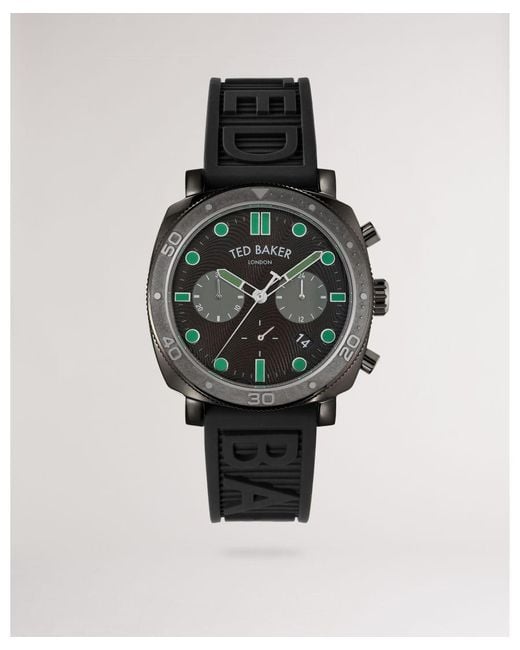 Ted Baker Green Rbber Silicone Strap Watch for men