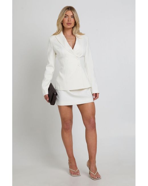 Boohoo White Tailored Mini Skirt