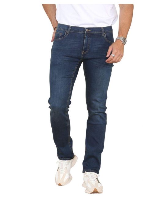 MYT Blue Straight Leg Jeans Hyper Stretch Denim for men