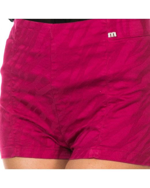 Met Red Shorts With High Waist And Allic Logo 70Dbc0220