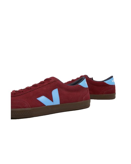 Veja Red Volley Suede Trainer Grenat/Aqua/Eagle for men