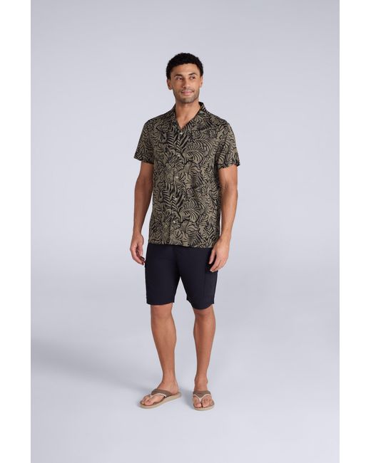 Mountain Warehouse Black 'Will' Cotton Shirt Floral Printed Breathable Summer Top for men