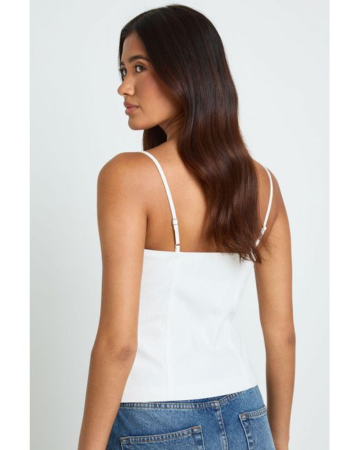 Boohoo White Lace Hook And Eye Corset Top