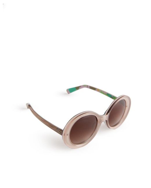 Ted Baker Brown Sixties 1960'S Round Frame Sunglasses, Pale