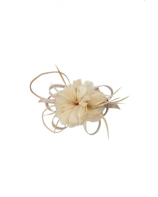 SVNX Natural Floral Feather Fascinator With Loops