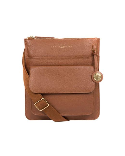 Pure Luxuries Brown 'Langley' Leather Cross Body Bag