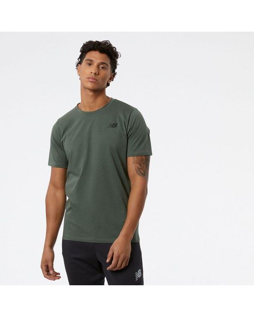 New Balance Green Heathertech T-Shirt for men