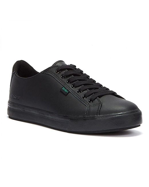 Kickers Black Leather Tovni Lacer Trainers