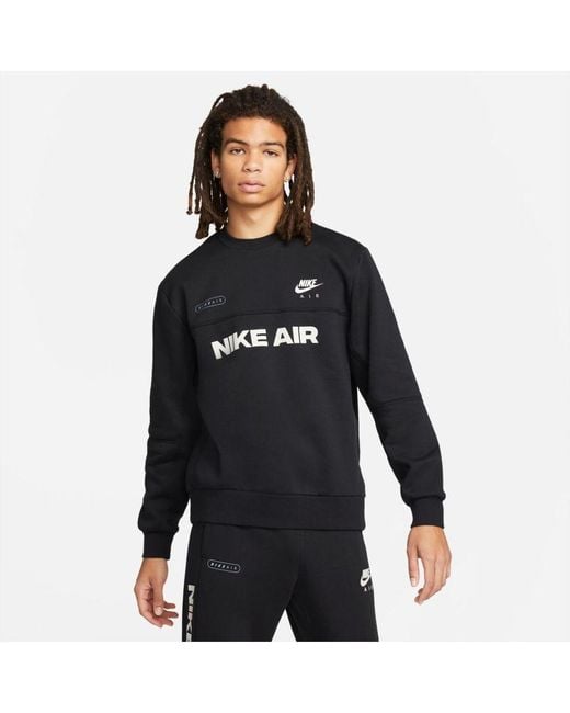 Nike Air Brushed Back Fleece Tracksuit Cotton in Black for Men