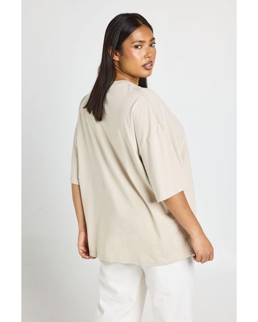 Boohoo Natural Plus Basic Oversized T Shirt