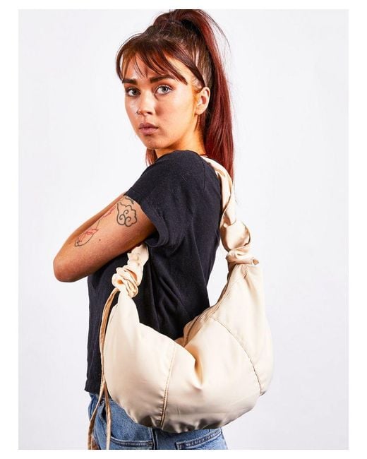 SVNX White Soft Oversized Scrunchie Strap Bag