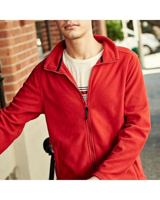 Regatta Red Plain Micro Fleece Full Zip Jacket (Layer Lite) (Classic) for men
