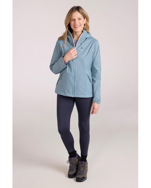 Mountain Warehouse Blue 'Swerve' Waterproof Jacket With Adjustable Hood Rain Coat Polyamide