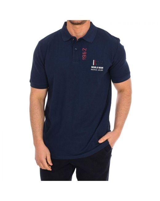 Daniel Hechter Blue Short-Sleeved Polo Shirt 75107-181990 for men