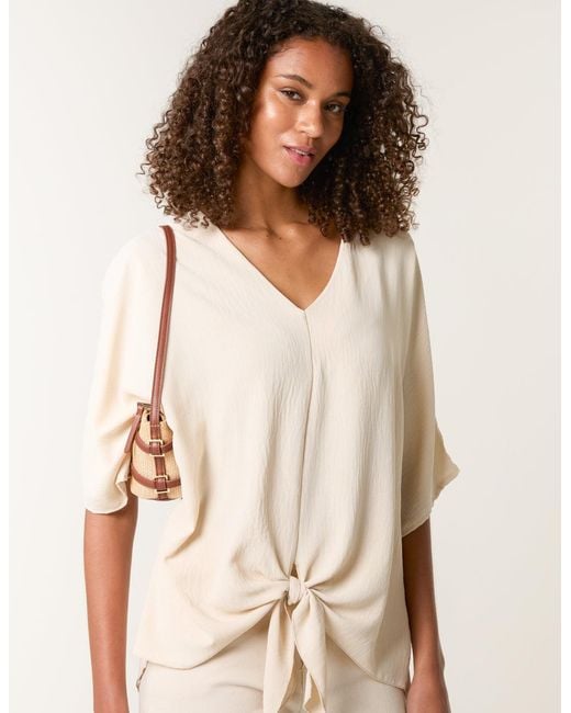 Blue Vanilla Natural Tie Knot Blouse