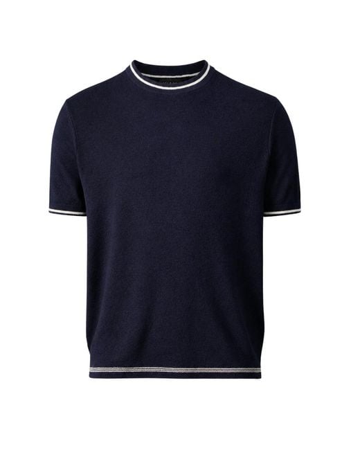 Ted Baker Blue Eriks Regular Textured Front T-Shirt Linen for men