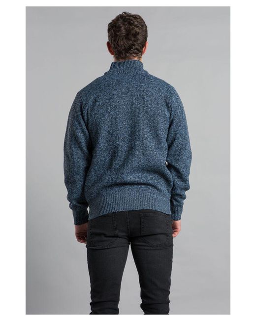 Kensington Eastside Blue Light Funnel Neck Zip-Through Cardigan for men