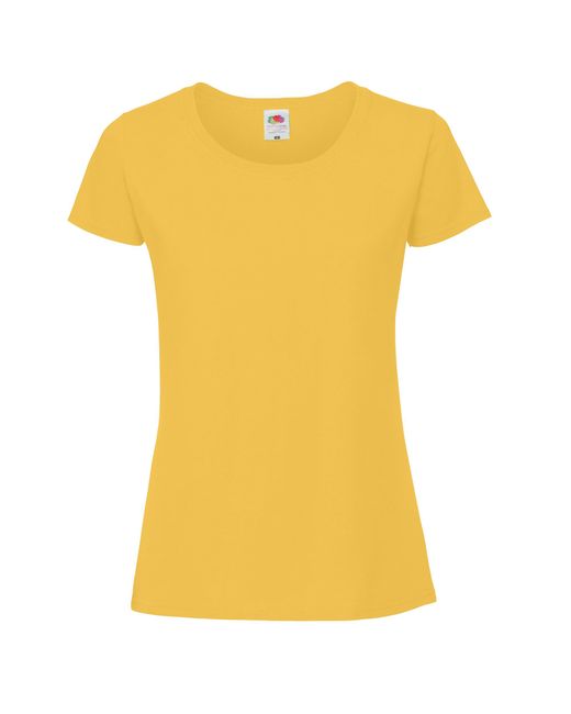 Fruit Of The Loom Yellow Ladies Ringspun Premium T-Shirt (Sunflower)