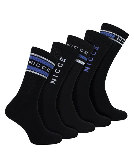 Nicce London Black 5 Pack Crew Socks for men