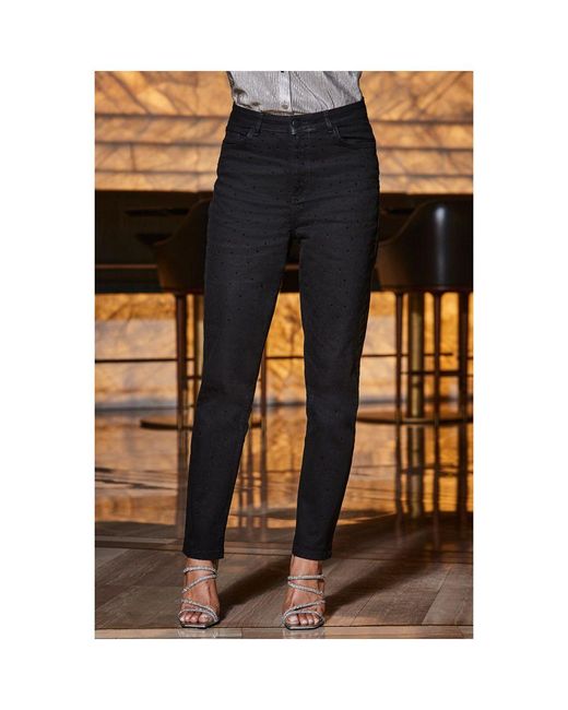 Sosandar Brown Embellished Slim Leg Jeans
