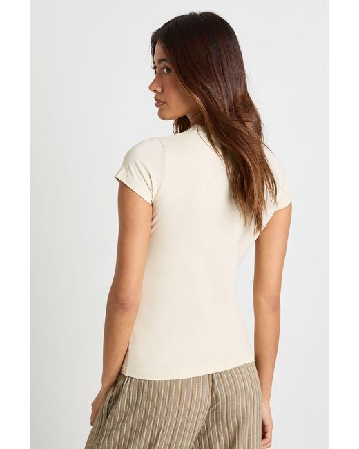 Boohoo White Basic Short Sleeve Longline Fitted Top