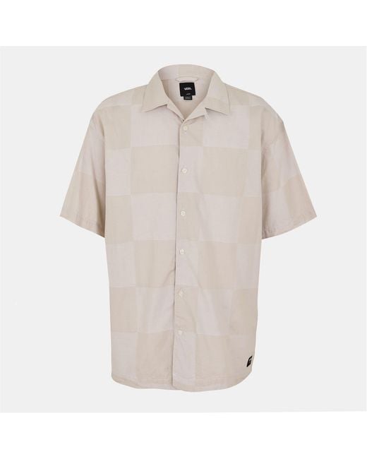 Vans White Kessler Checkerboard Regular Fit Short Sleeve Shirt for men