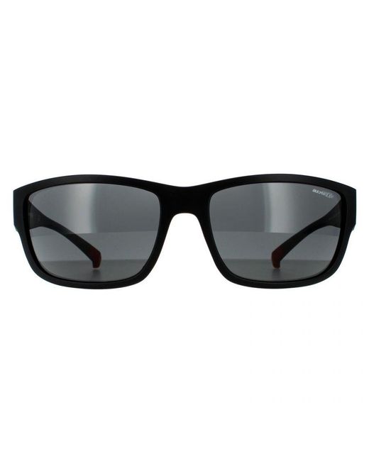 Arnette Black Rectangle Matte Dark Sunglasses for men