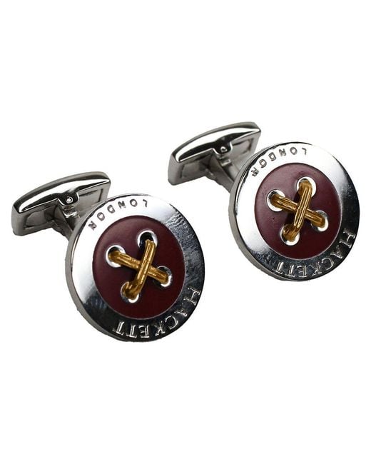 Hackett Metallic London 4 Button Hole Cufflinks Metal for men