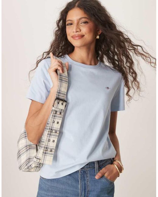 Gant Blue Regular Fit Shield Logo T-Shirt
