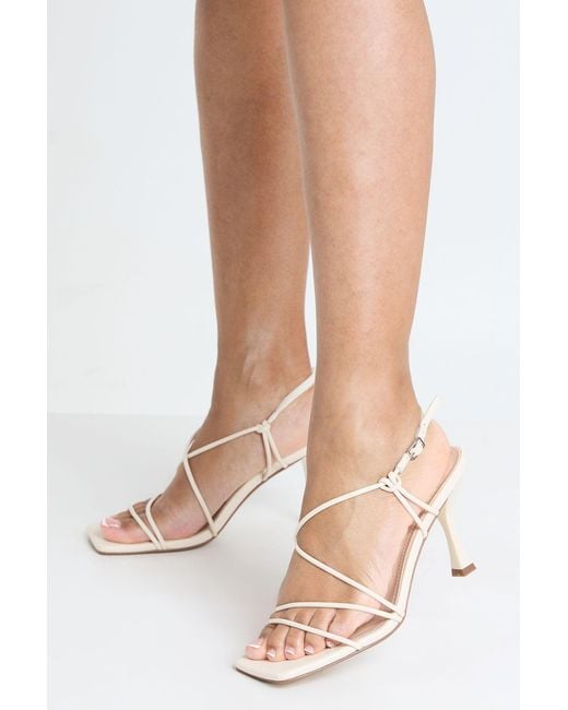 Boohoo Natural Wide Fit Asymmetric Cross Over Strappy Stiletto Heels