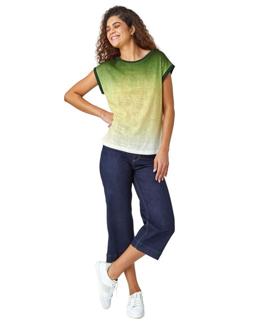 Roman Blue Ombre Print Stretch T-Shirt