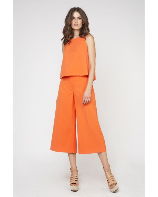 Conquista Orange Cropped Culottes By Fashion By