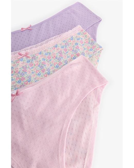 Penti Pink 3-Pack Mid-Waist Floral Cotton Hipster Briefs